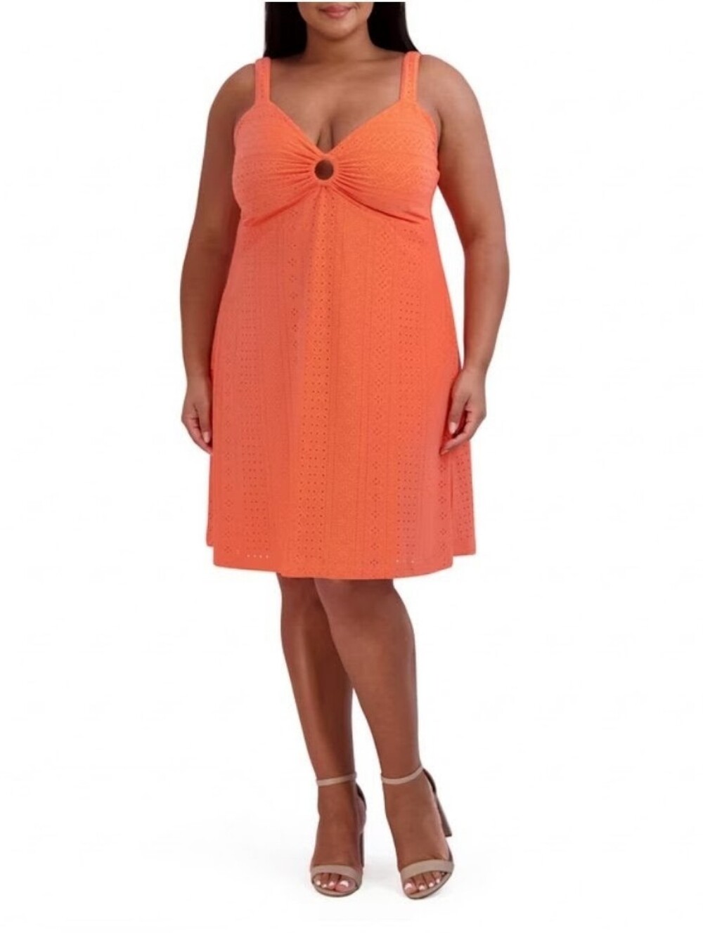 BCBG Paris Coral Knit Eyelet Mini Dress